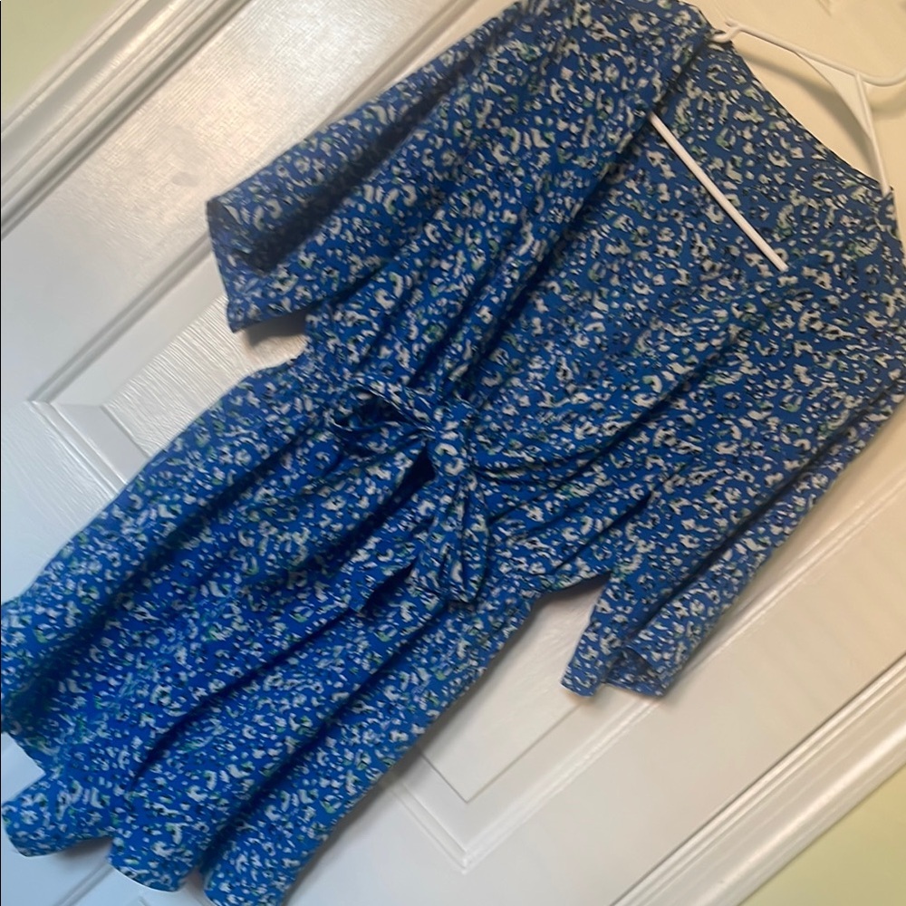Blue Front Tie Romper